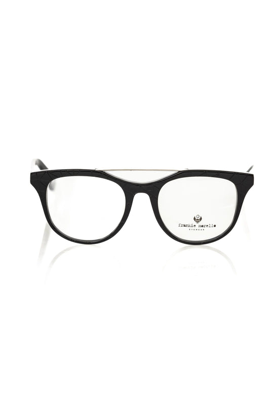 Frankie Morello Black Acetate Unisex Eyeglass Frame