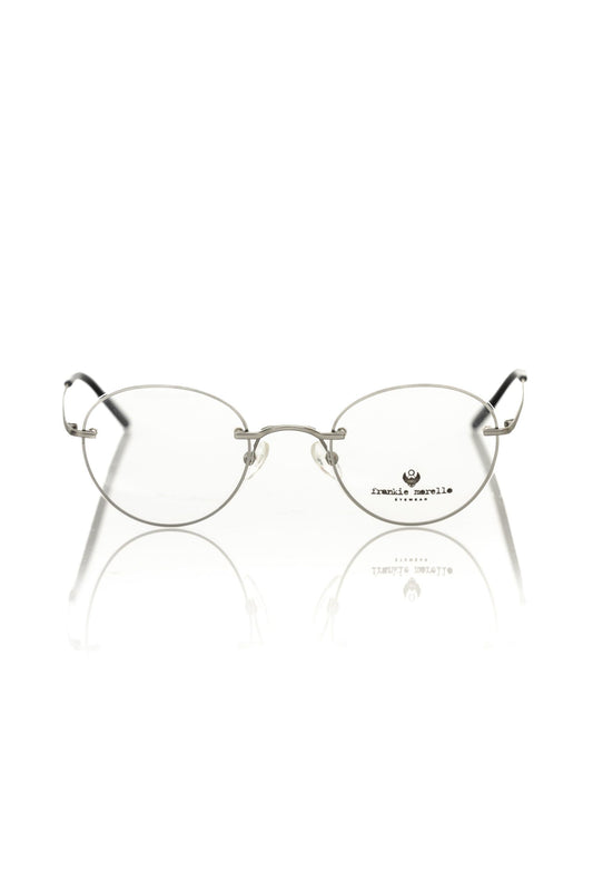 Frankie Morello Silver Metallic Unisex Eyeglass Frame