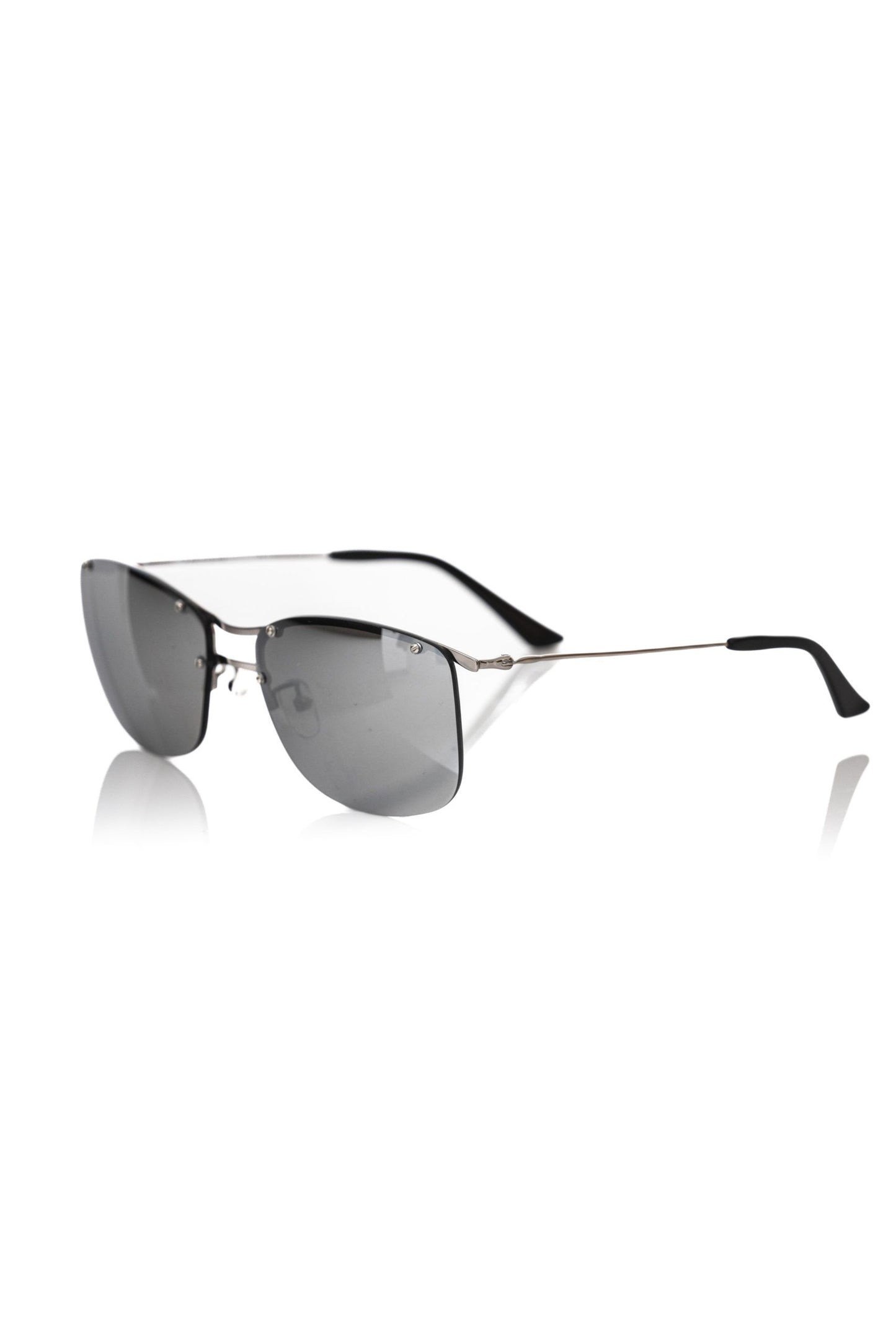 Frankie Morello Silver Metallic Fiber Men's Sunglass