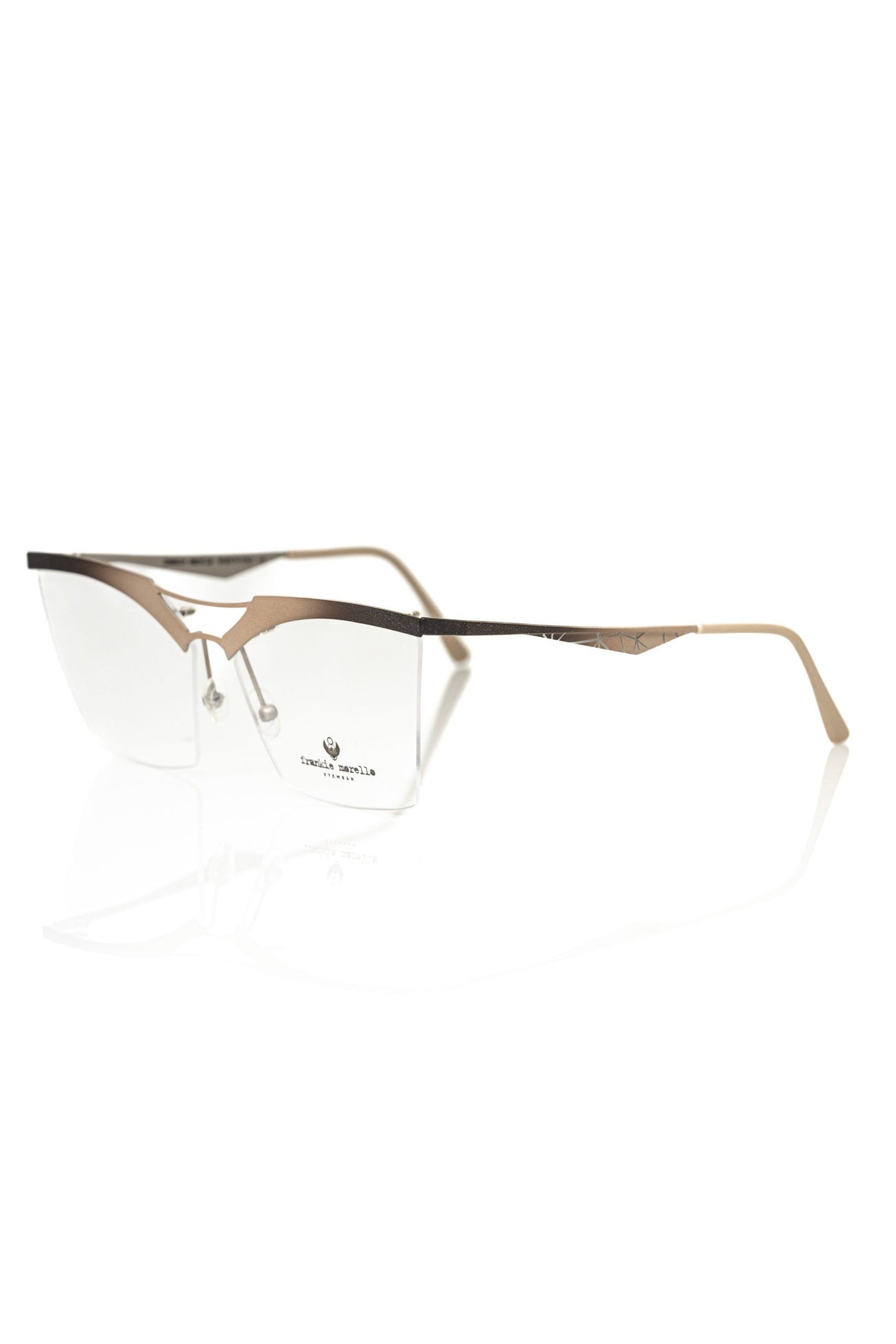 Frankie Morello Gold Metallic Women's Frame Eyeglasses