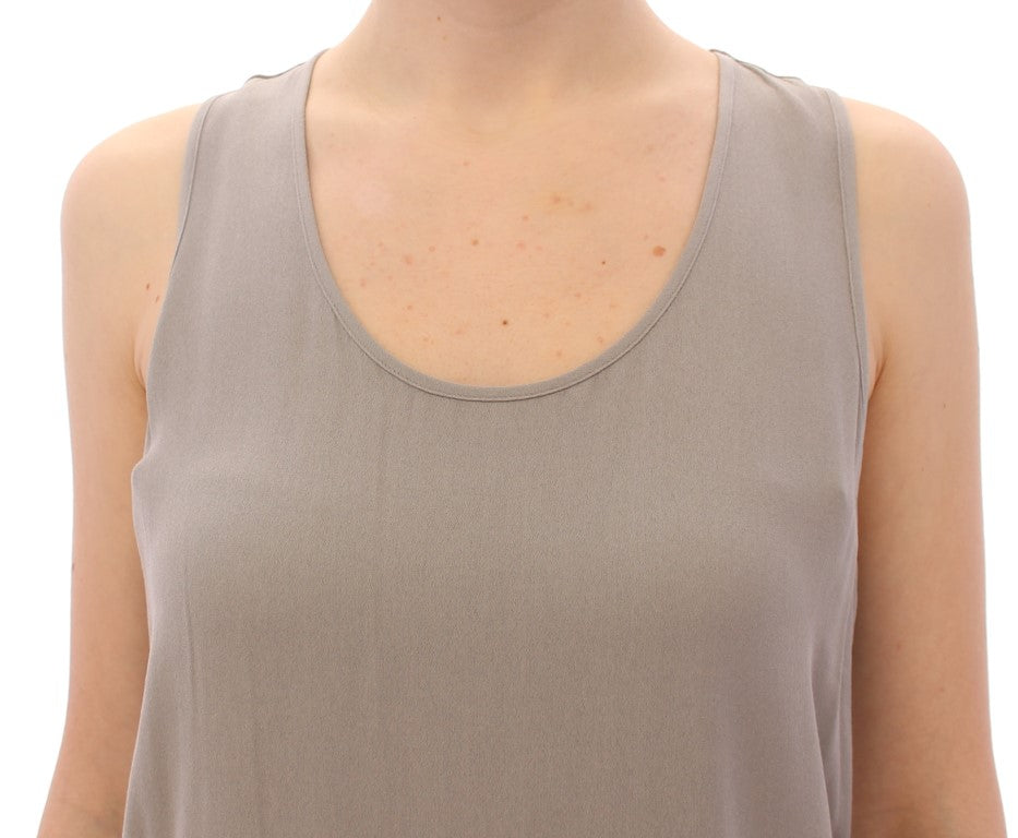 Comeforbreakfast Graue Viskose-Tanktop-Hemdbluse