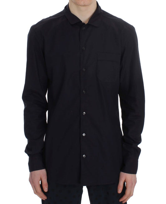 Dolce &amp; Gabbana Lila gestreiftes Pyjama-Lounge-Shirt aus Baumwolle