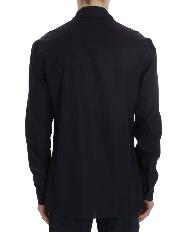 Dolce &amp; Gabbana Lila gestreiftes Pyjama-Lounge-Shirt aus Baumwolle