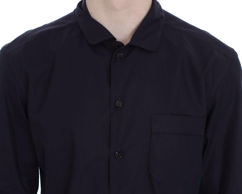 Dolce &amp; Gabbana Lila gestreiftes Pyjama-Lounge-Shirt aus Baumwolle