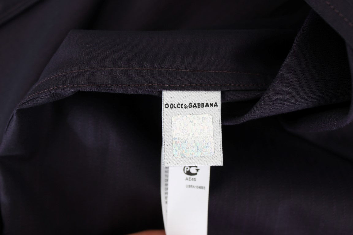 Dolce &amp; Gabbana Lila gestreiftes Pyjama-Lounge-Shirt aus Baumwolle