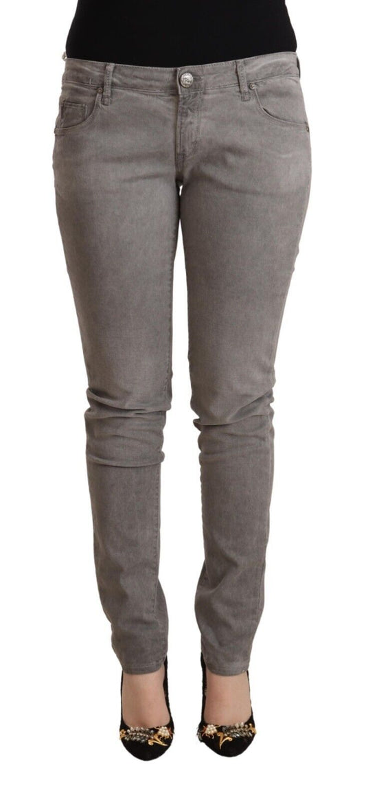 Acht – Hellgraue Slim-Fit-Jeans aus gewaschener Baumwolle