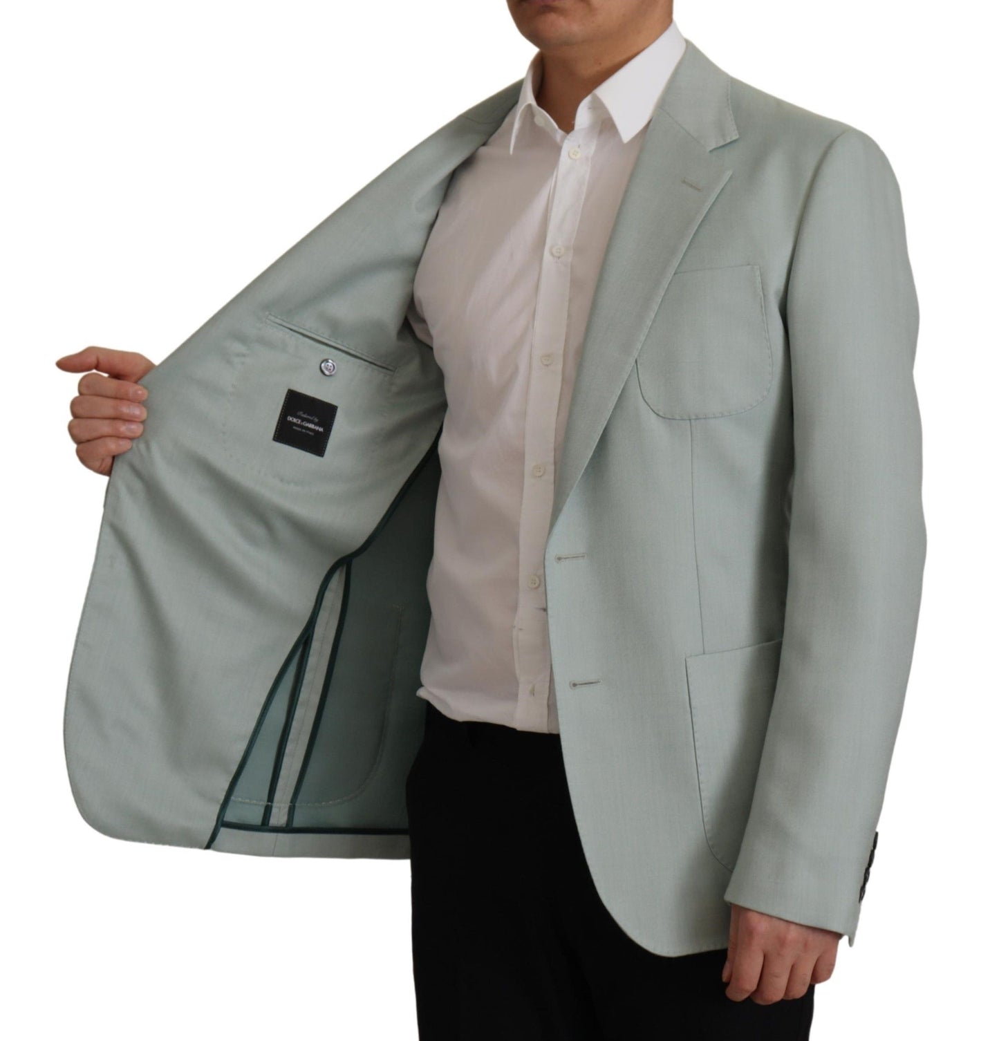 Dolce &amp; Gabbana Hellgrüner Blazer aus Kaschmirseide