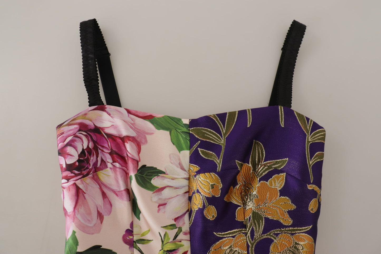 Dolce &amp; Gabbana Midikleid Patchwork Floral Jquard Seide