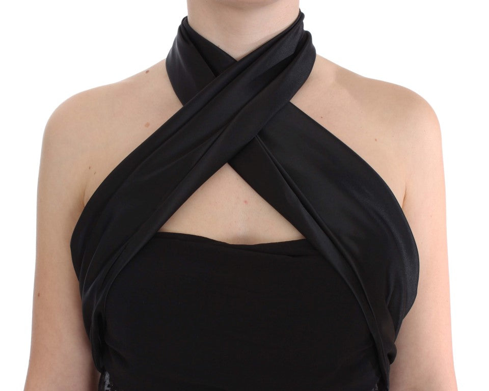Exte Schwarze Wickelbluse mit Halsausschnitt
