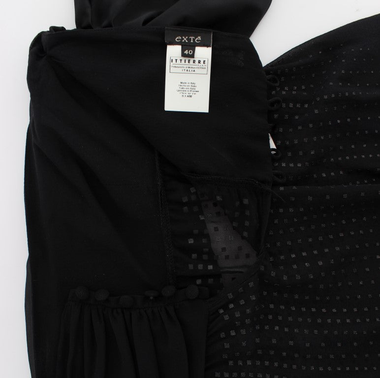 Exte Schwarze Wickelbluse mit Halsausschnitt