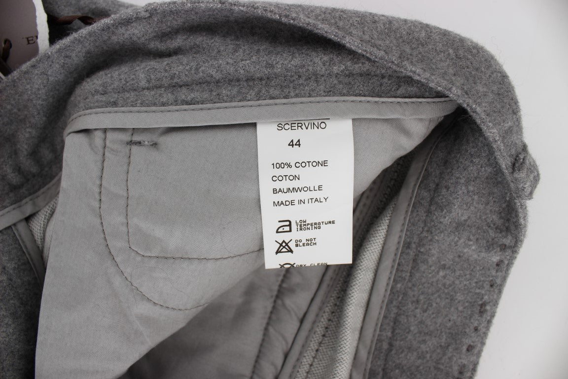 Ermanno Scervino Graue Baumwoll-Freizeithose mit gerader Passform