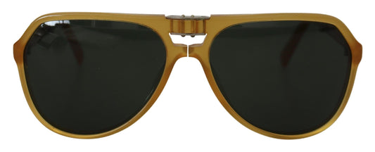 Dolce &amp; Gabbana Pilotensonnenbrille DG4196 aus gelbem Acetat mit schwarzen Gläsern