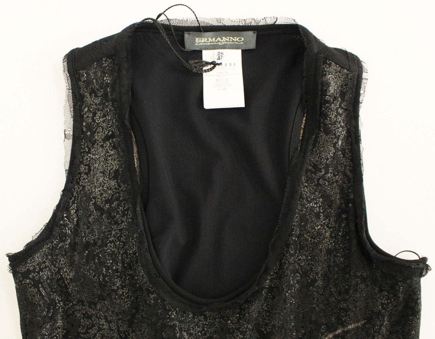 Ermanno Scervino – Schwarzes Stretch-Minikleid mit Spitzenfutter