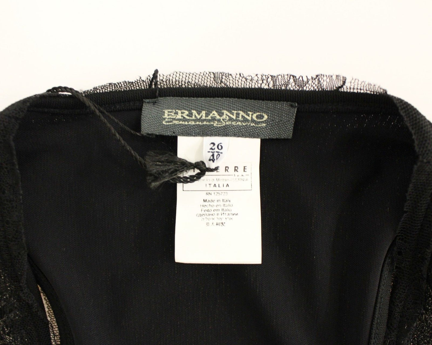 Ermanno Scervino – Schwarzes Stretch-Minikleid mit Spitzenfutter