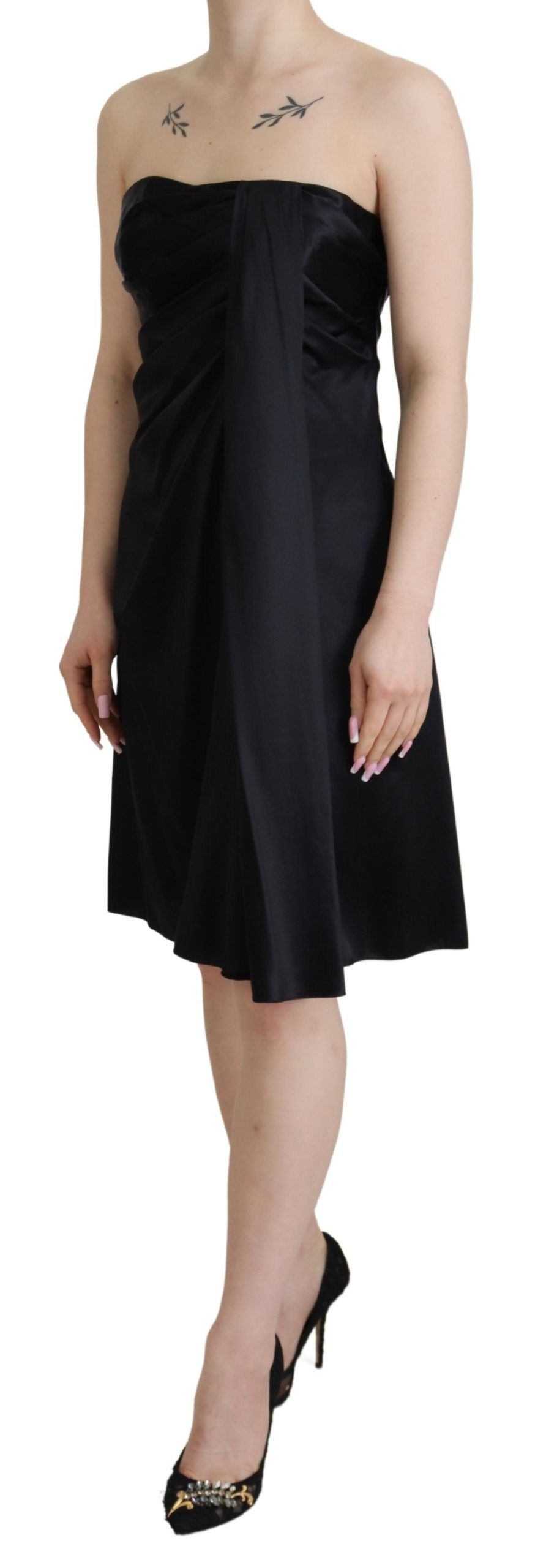 Dolce &amp; Gabbana – Kurzes Mini-Partykleid aus schwarzer Seide