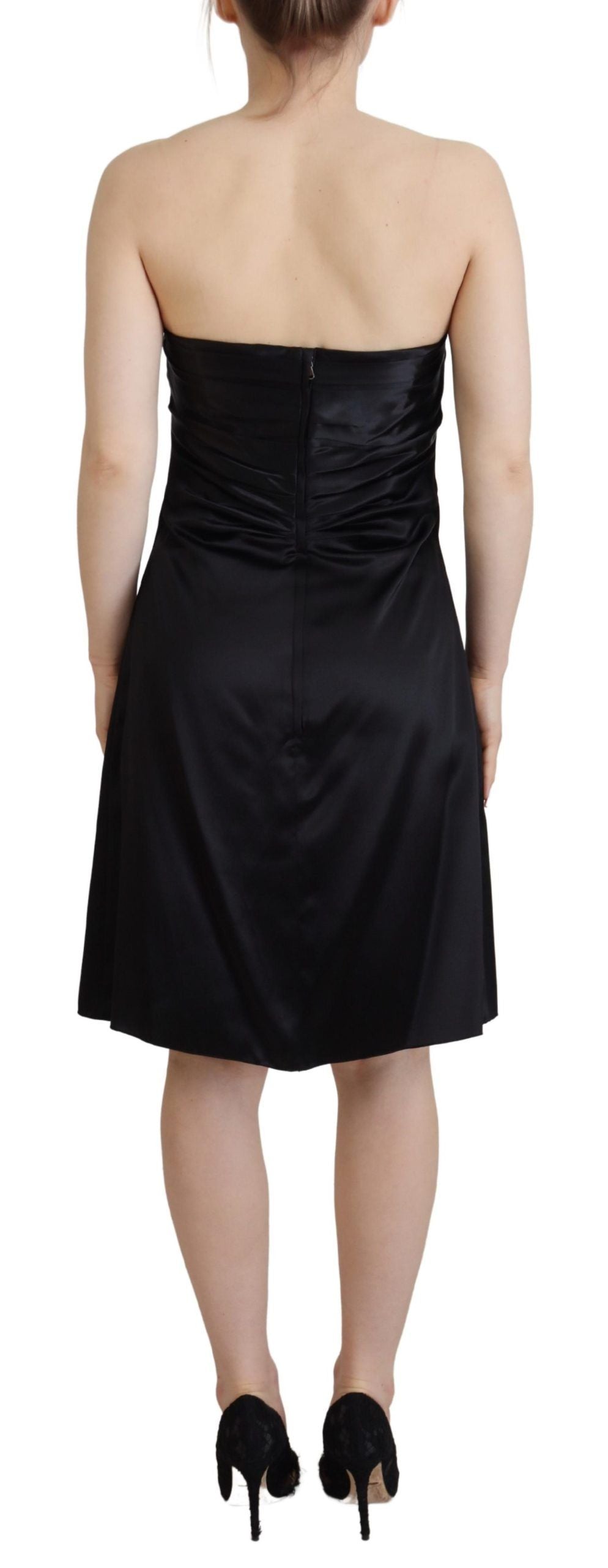 Dolce &amp; Gabbana – Kurzes Mini-Partykleid aus schwarzer Seide