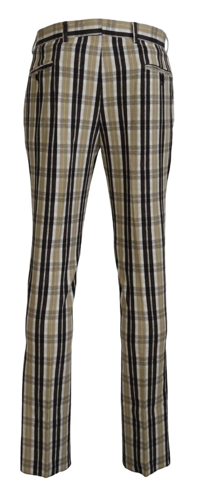 BENCIVENGA Mehrfarbig karierte Baumwolle Straight Fit Herrenhose
