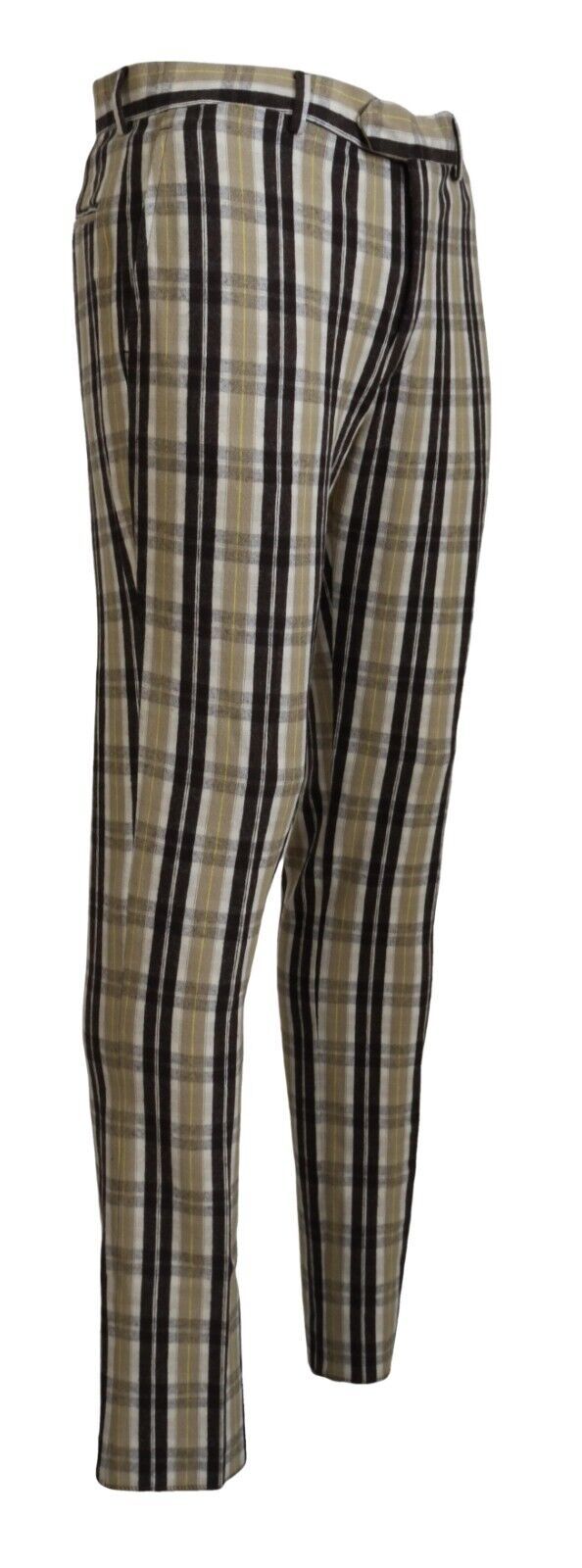 BENCIVENGA Mehrfarbig karierte Baumwolle Straight Fit Herrenhose