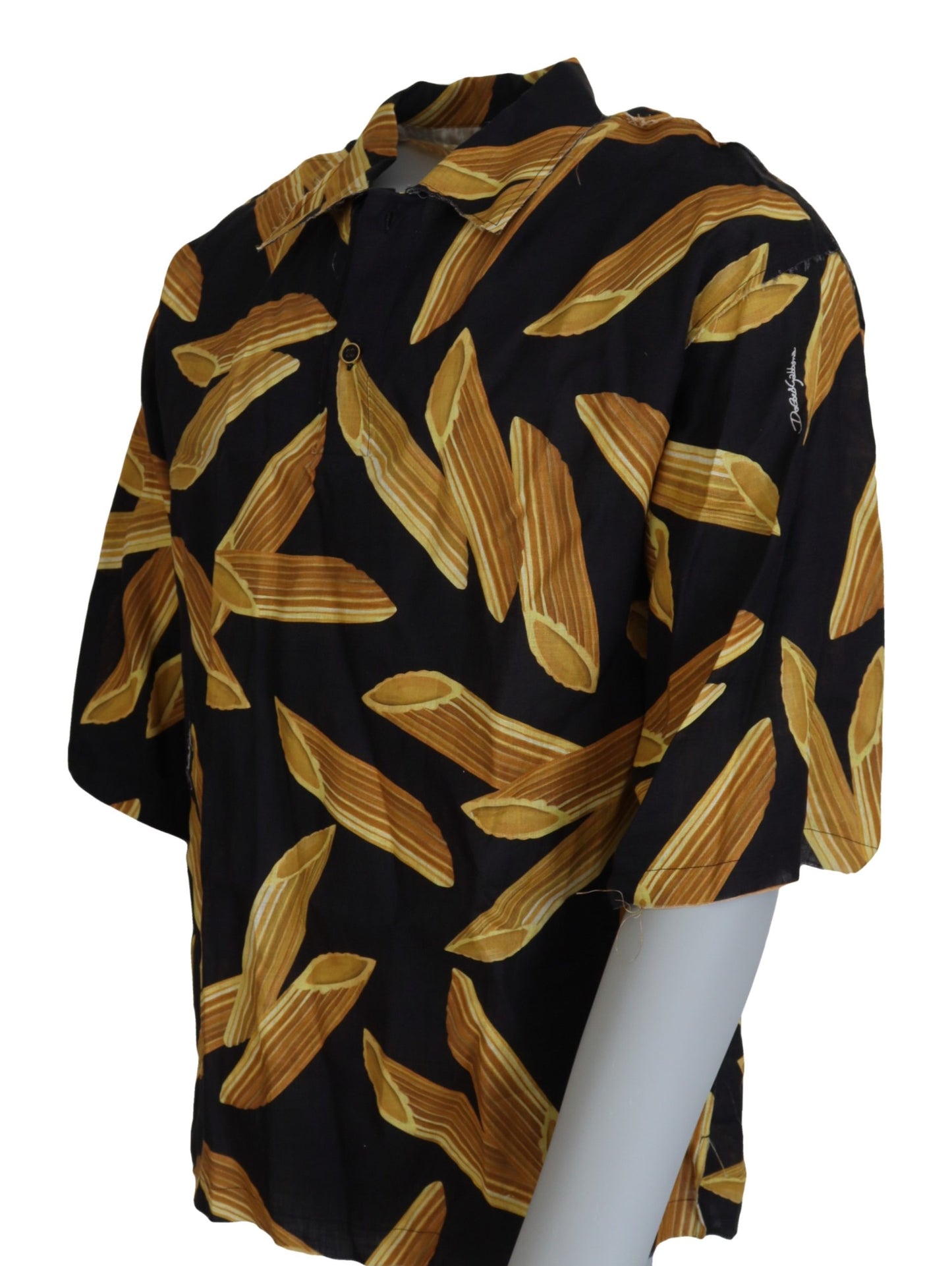 Dolce &amp; Gabbana Schwarzes lässiges Penne Rigate Leinen-Freizeithemd