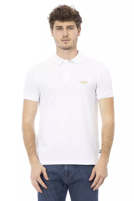 Baldinini Trend Weißes Herren-Poloshirt aus Baumwolle