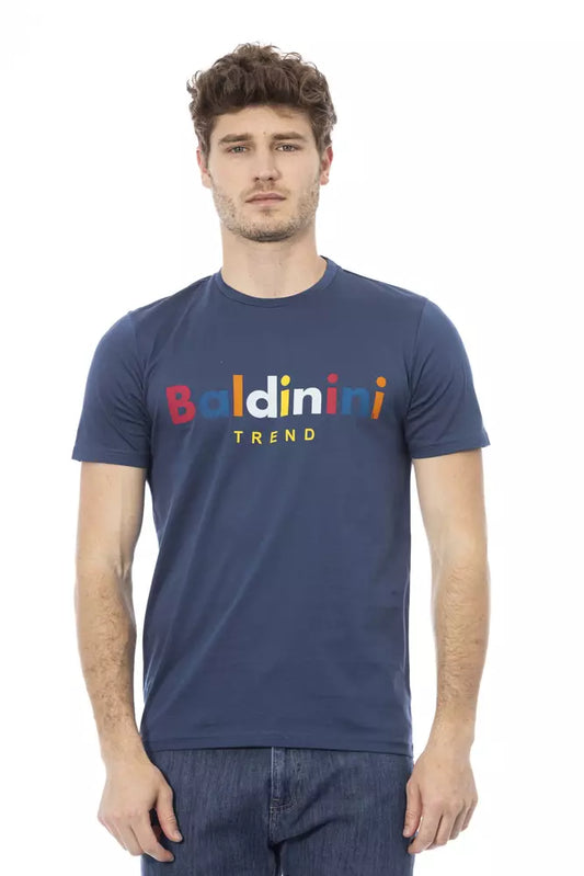 Baldinini Trend Blaues Herren-T-Shirt aus Baumwolle