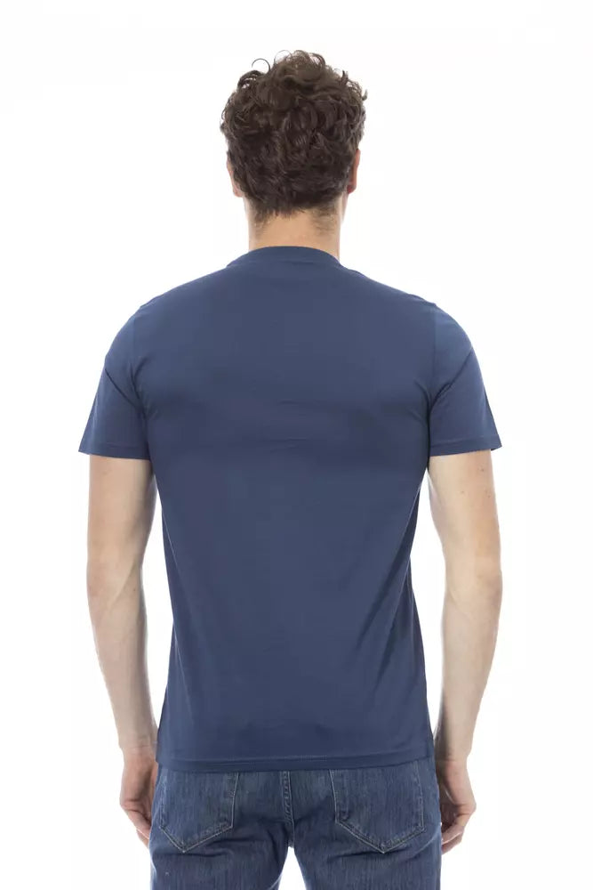 Baldinini Trend Blaues Herren-T-Shirt aus Baumwolle