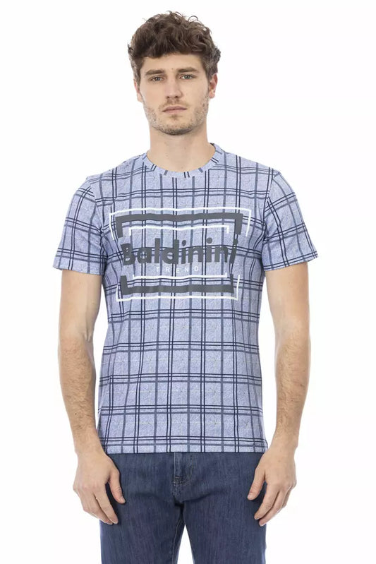 Baldinini Trend Hellblaues Herren-T-Shirt aus Baumwolle