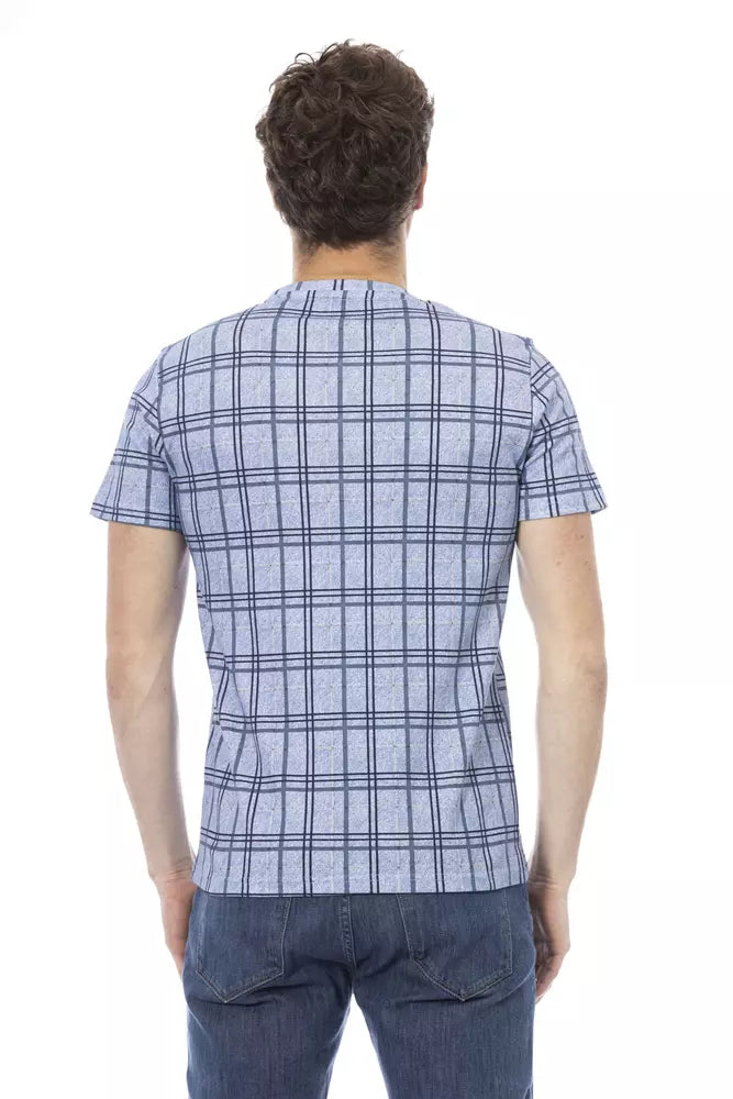 Baldinini Trend Hellblaues Herren-T-Shirt aus Baumwolle
