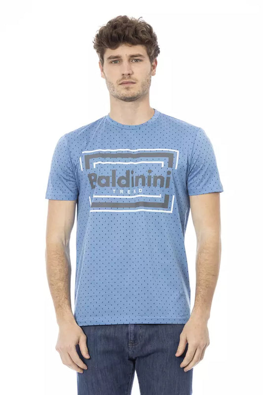 Baldinini Trend Hellblaues Herren-T-Shirt aus Baumwolle