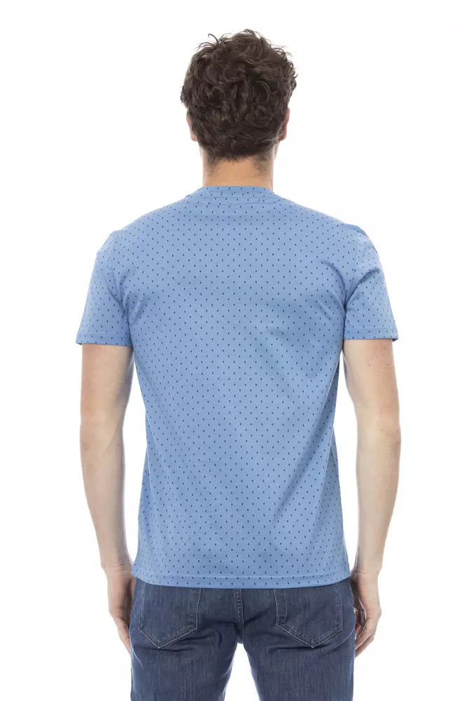 Baldinini Trend Hellblaues Herren-T-Shirt aus Baumwolle