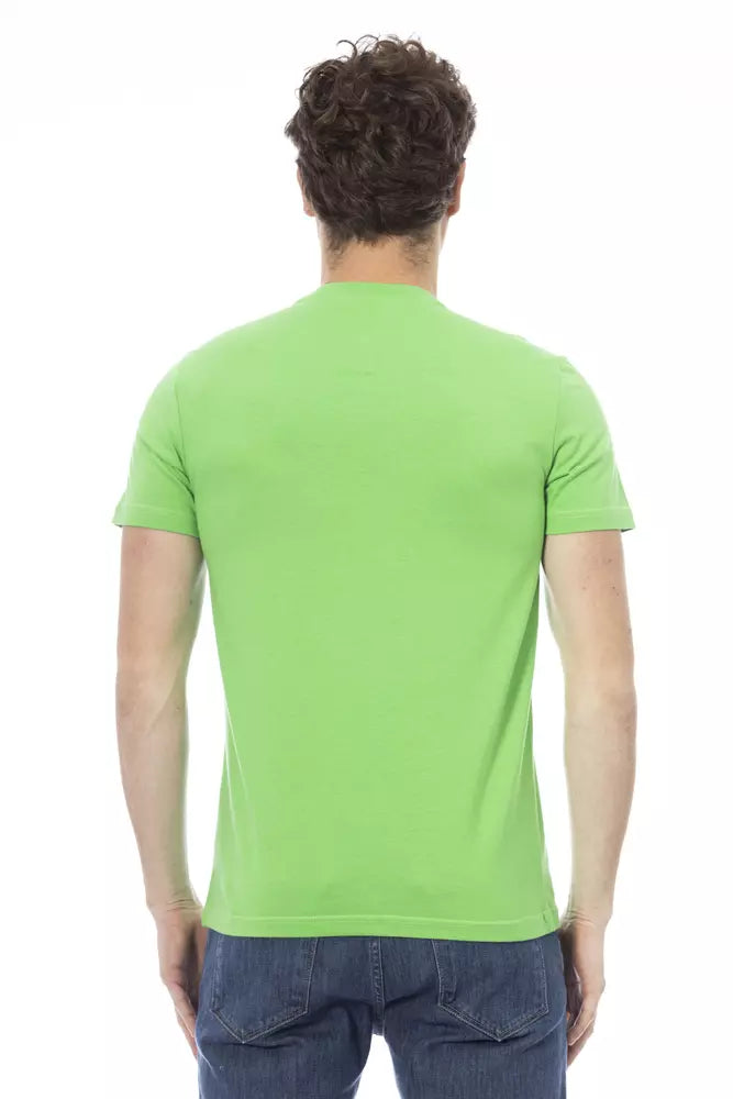 Baldinini Trend Grünes Herren-T-Shirt aus Baumwolle