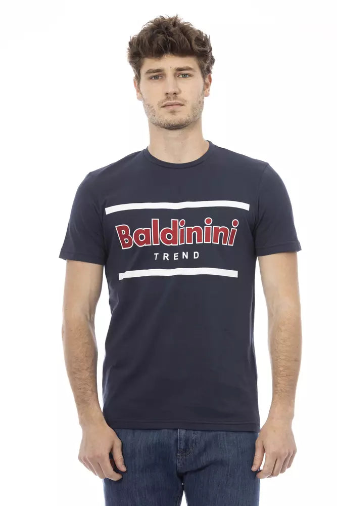 Baldinini Trend Herren T-Shirt aus blauer Baumwolle