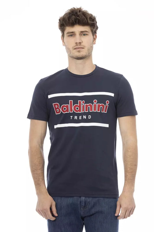 Baldinini Trend Herren T-Shirt aus blauer Baumwolle