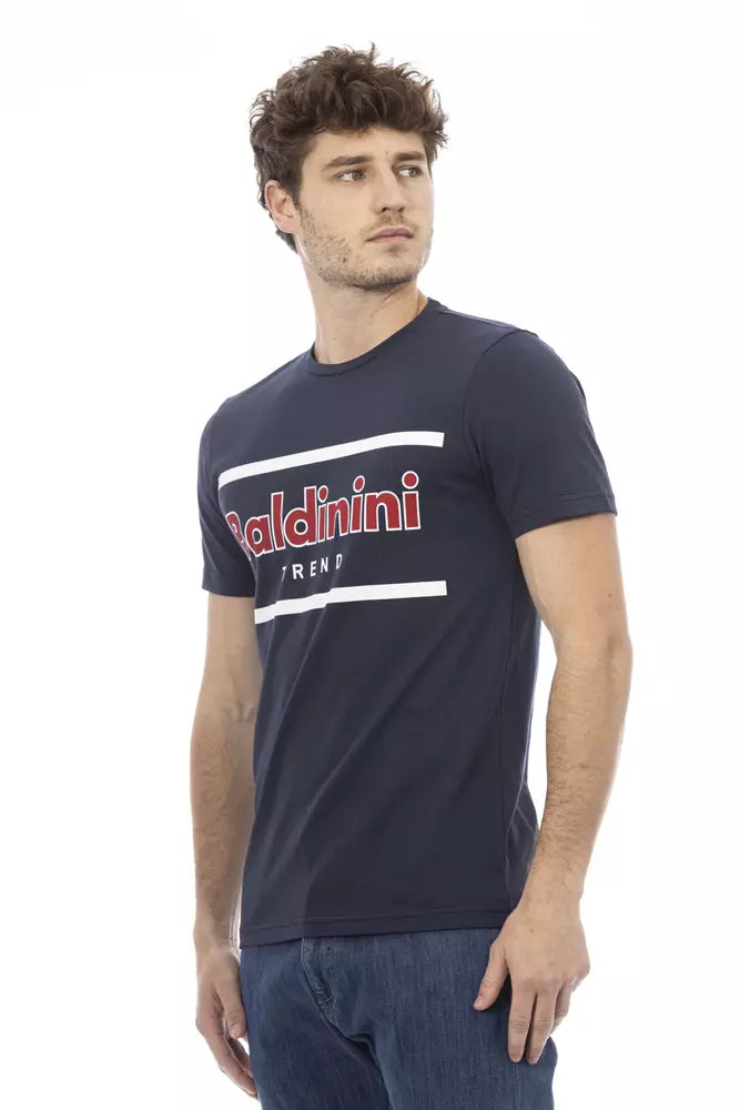 Baldinini Trend Herren T-Shirt aus blauer Baumwolle