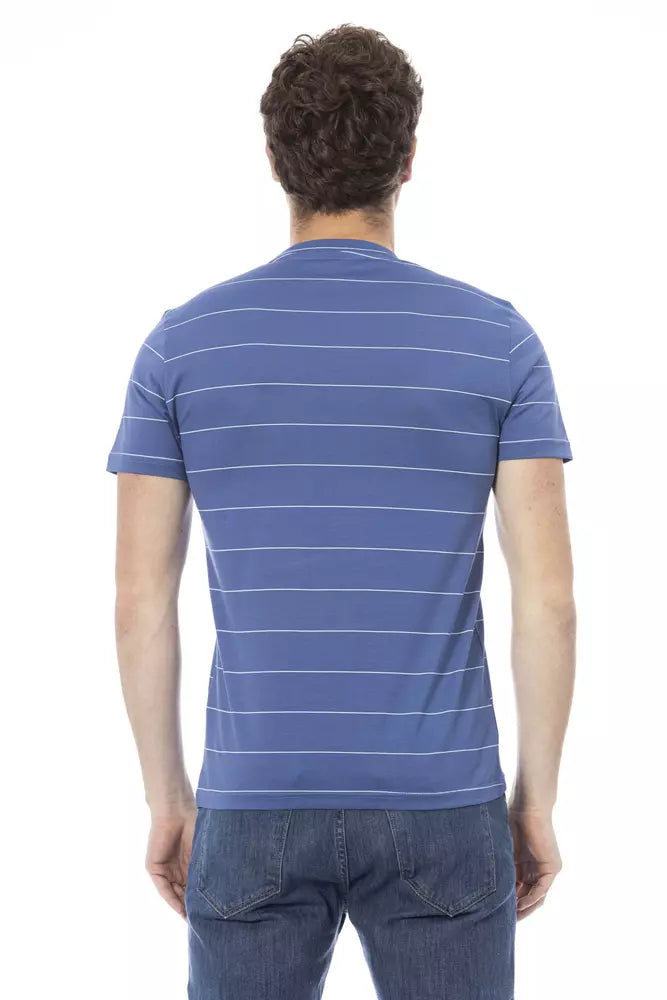 Baldinini Trend Blaues Herren-T-Shirt aus Baumwolle