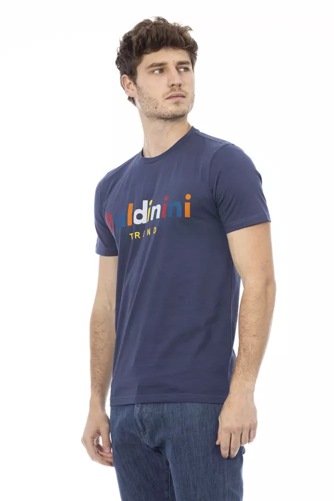 Baldinini Trend Blaues Herren-T-Shirt aus Baumwolle