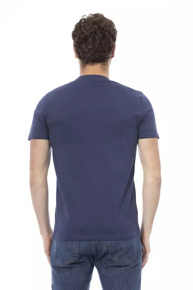 Baldinini Trend Blaues Herren-T-Shirt aus Baumwolle