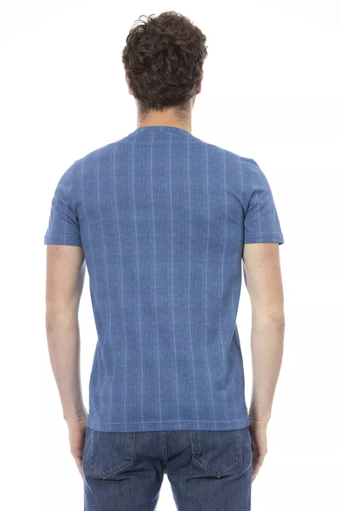 Baldinini Trend Hellblaues Herren-T-Shirt aus Baumwolle