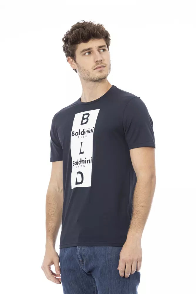 Baldinini Trend Herren T-Shirt aus blauer Baumwolle
