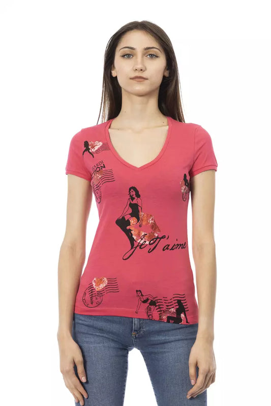 Trussardi Action Mehrfarbiges Baumwoll-T-Shirt für Damen