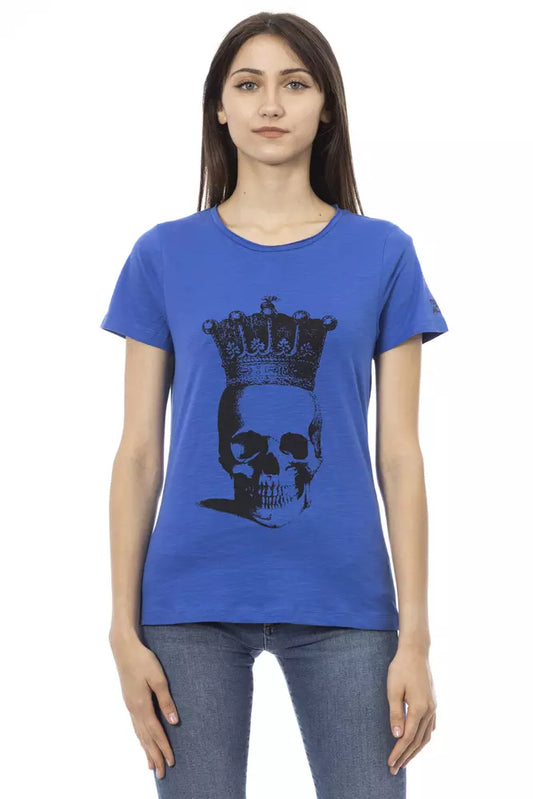 Trussardi Action Blaues Baumwoll-T-Shirt für Damen