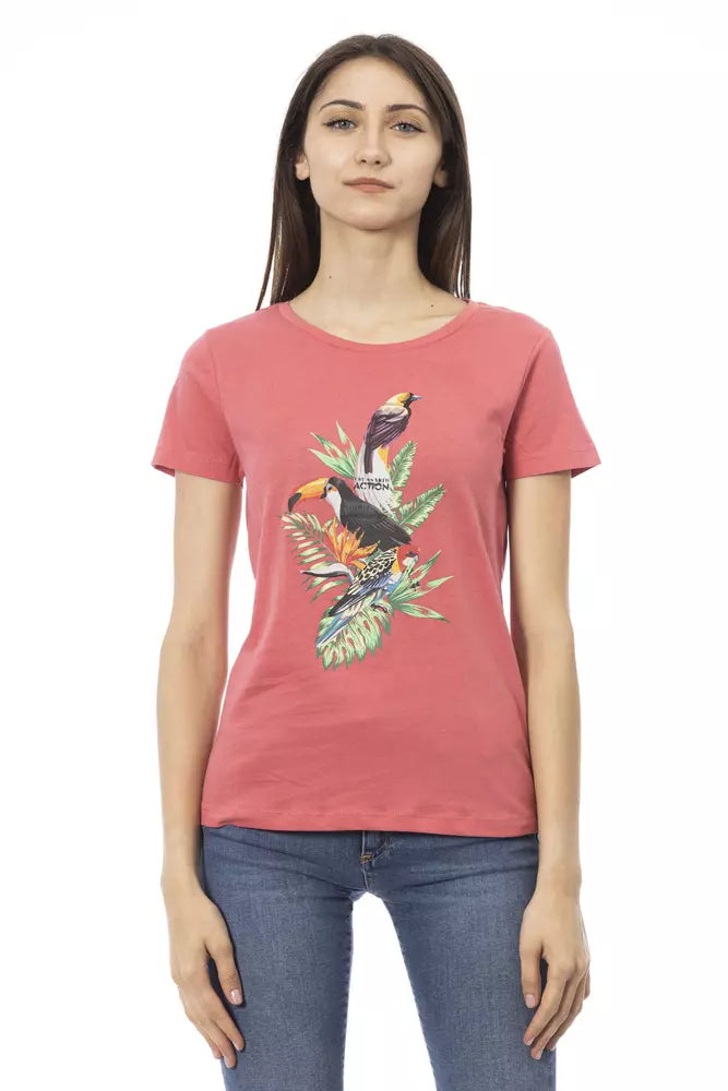 Trussardi Action Mehrfarbiges Damen-T-Shirt aus Baumwolle