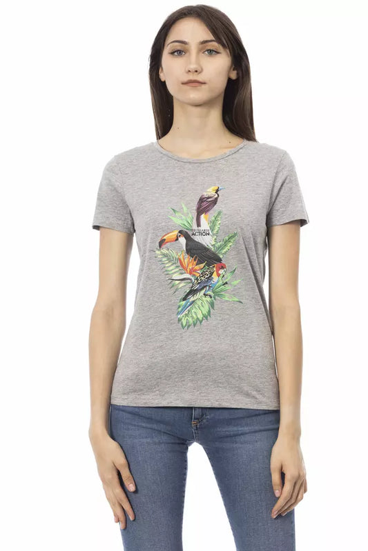 Trussardi Action Graues Baumwoll-T-Shirt für Damen