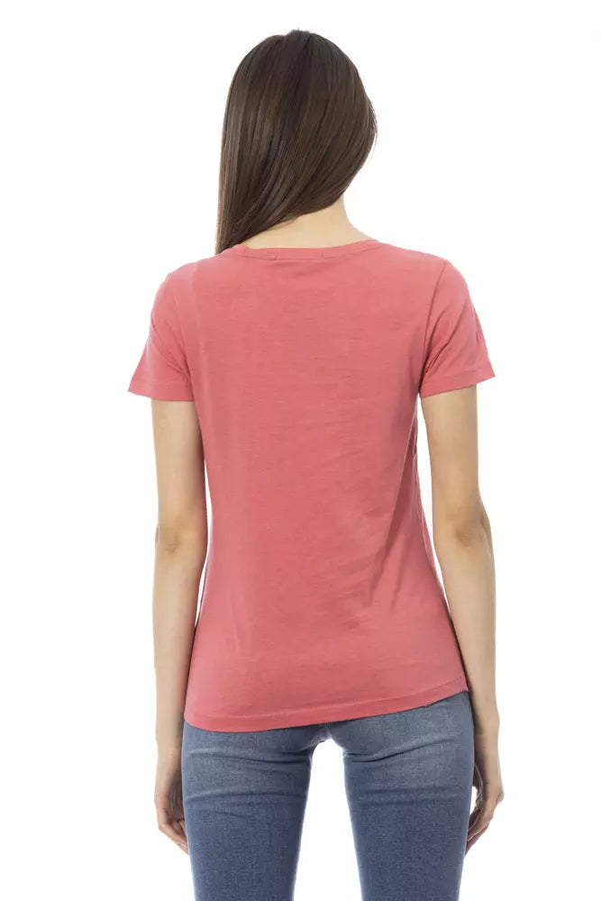 Trussardi Action Mehrfarbiges Damen-T-Shirt aus Baumwolle