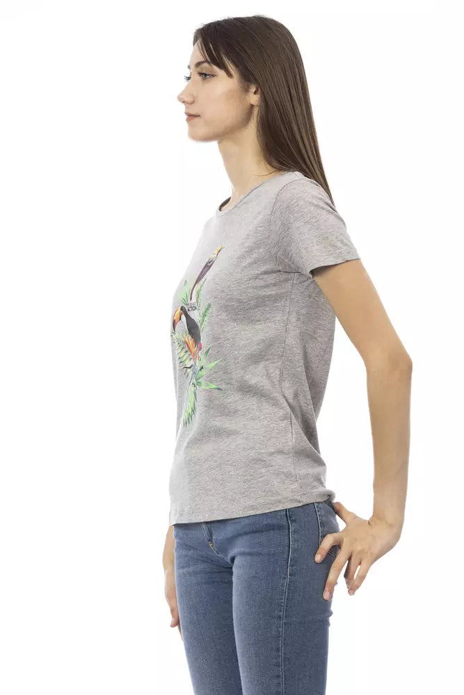 Trussardi Action Graues Baumwoll-T-Shirt für Damen