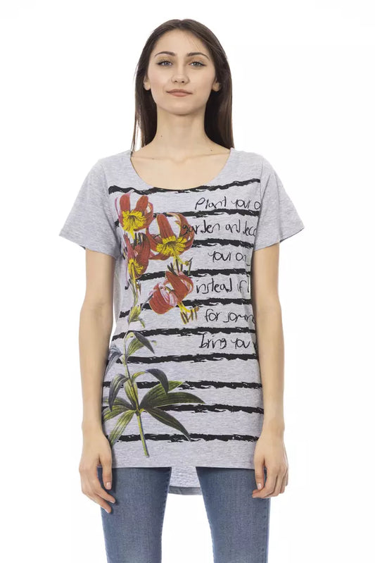 Trussardi Action Graues Baumwoll-T-Shirt für Damen