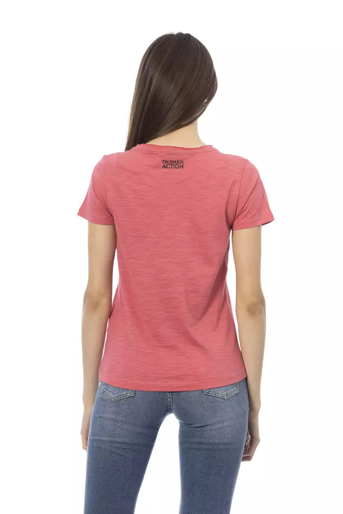 Trussardi Action Mehrfarbiges Damen-T-Shirt aus Baumwolle