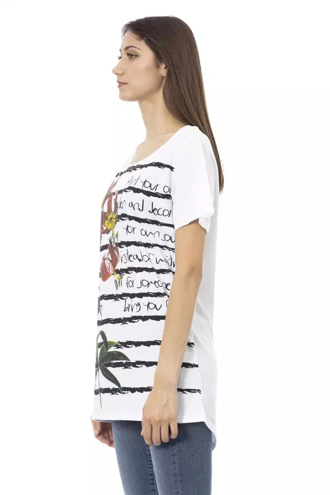 Trussardi Action Weißes Baumwoll-T-Shirt für Damen