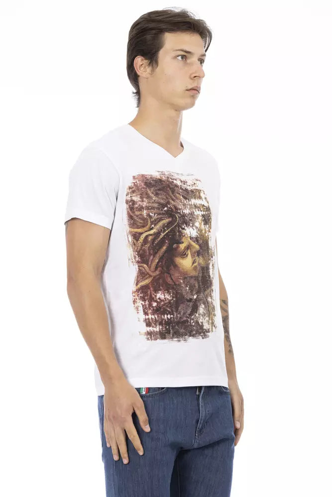 Trussardi Action Weißes Baumwoll-T-Shirt für Herren