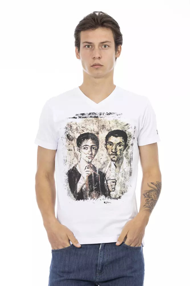 Trussardi Action Weißes Baumwoll-T-Shirt für Herren
